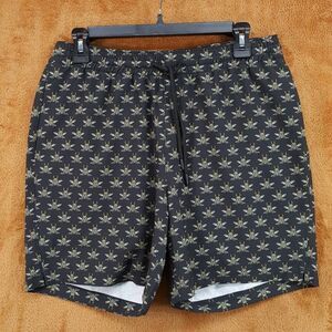 PAISLEY & GRAY Swim Trunks Mens Medium Black Bees Beetle Quick Dry Shorts